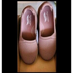Skechers Arch Fit Inspire Sydney Dark Rose Womens 8 Slip On Pink Flat Shoes NIB